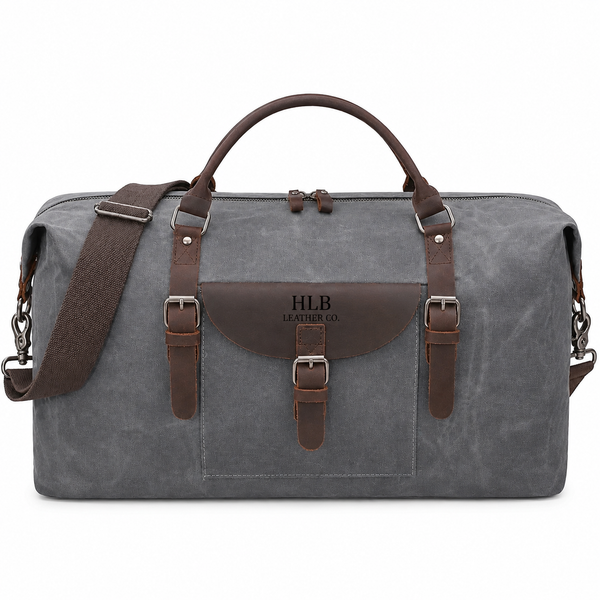 Vintage Canvas Leather Duffle Bag
