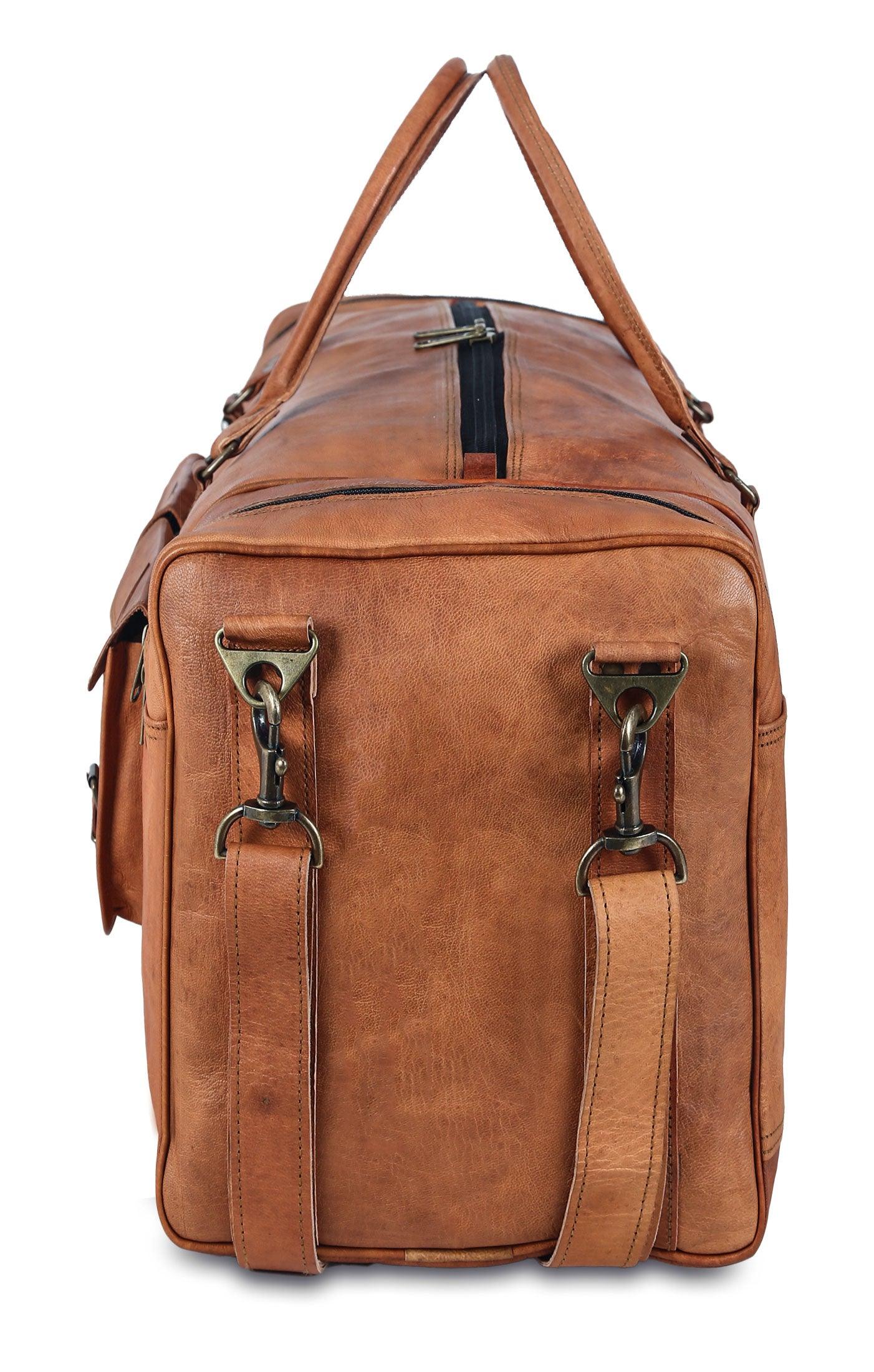 Leather Duffel Bag for Men – 32-Inch Large Travel Holdall, Gym, Sports, Overnight, and Weekend Bag
