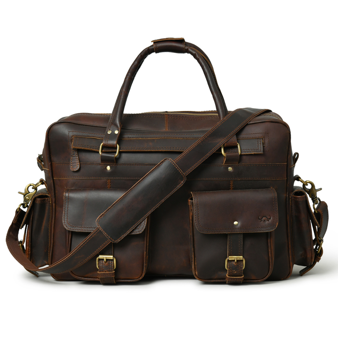Retro Buffalo Leather Business Briefcase