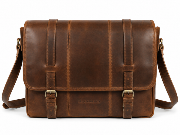 Carter Men's Buffalo Leather Messenger Bag – Vintage Work & Everyday Satchel