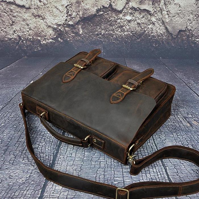 Forrest Buffalo Leather Briefcase for Men