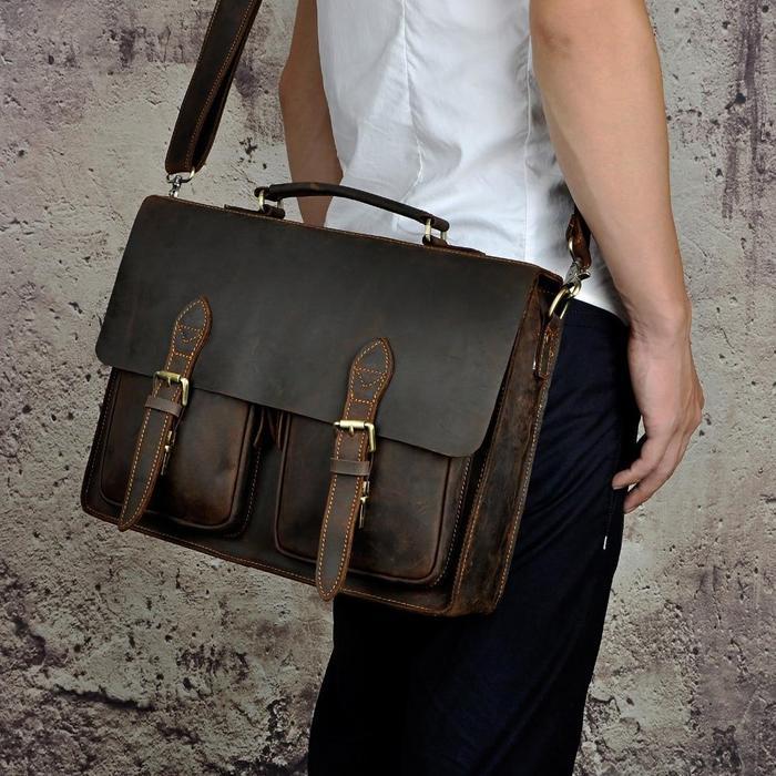 Forrest Buffalo Leather Briefcase for Men