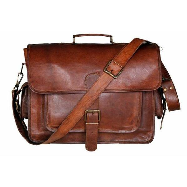 Perry Men's Leather Messenger Bag – Classic Work & Everyday Satchel