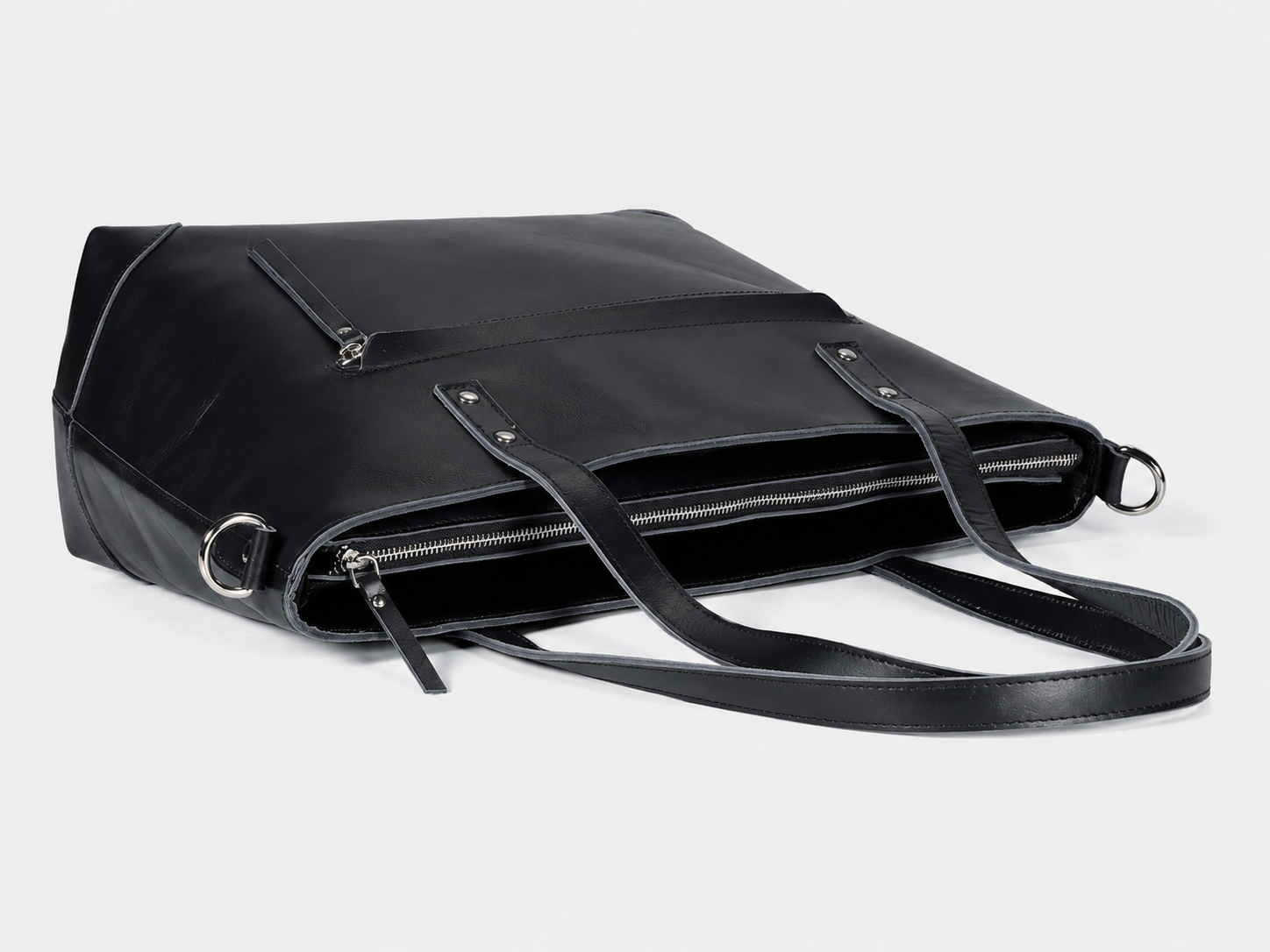 Buffalo Leather Tote Bag - Black