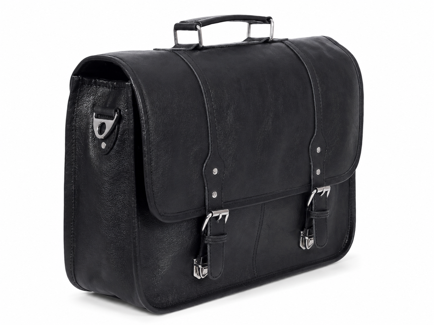 Black Buffalo Leather Messenger Bag