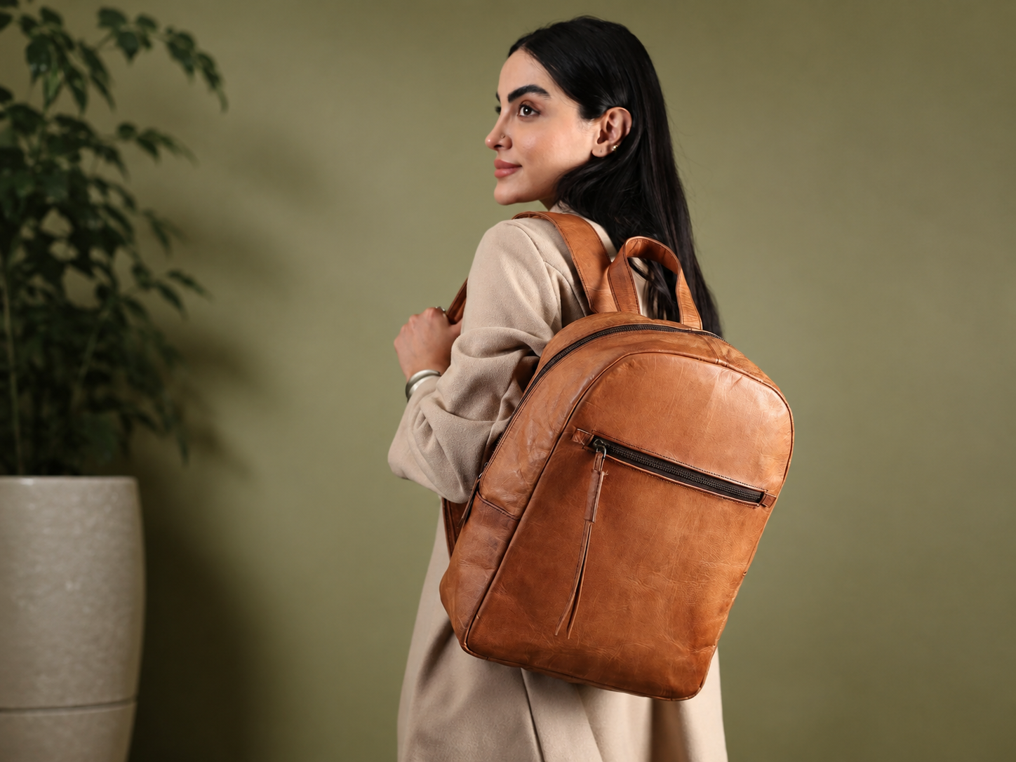 Urban Lite Leather Backpack