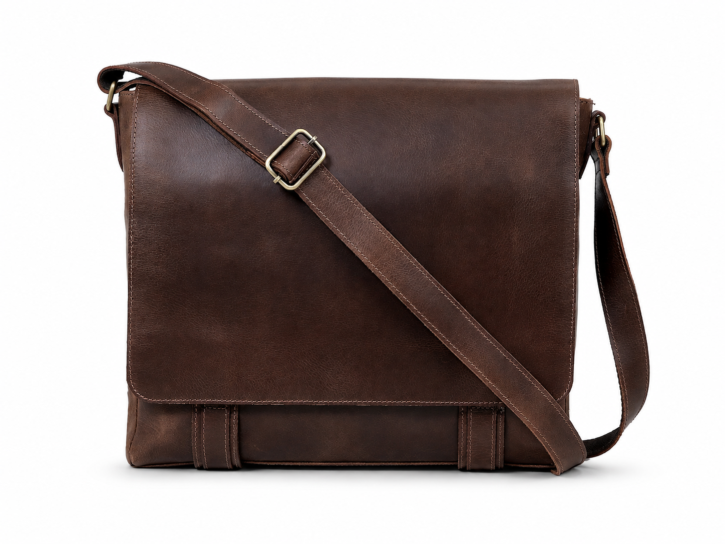 Full-Grain Water Buffalo Leather Messenger Bag