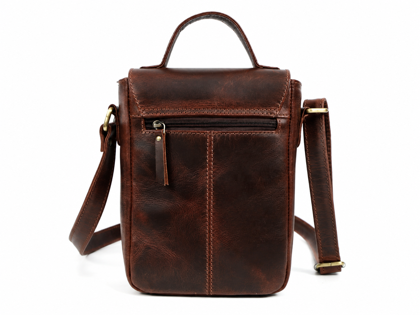 Mini Valley Full-Grain Buffalo Leather Satchel – Compact Crossbody Messenger Bag