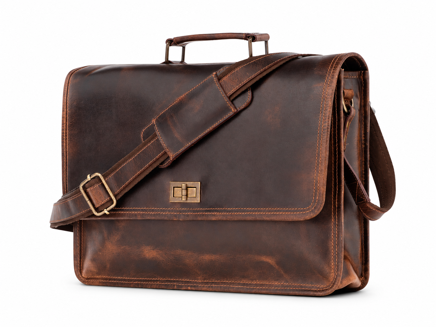 Premium Buffalo Leather Messenger Bag for Men