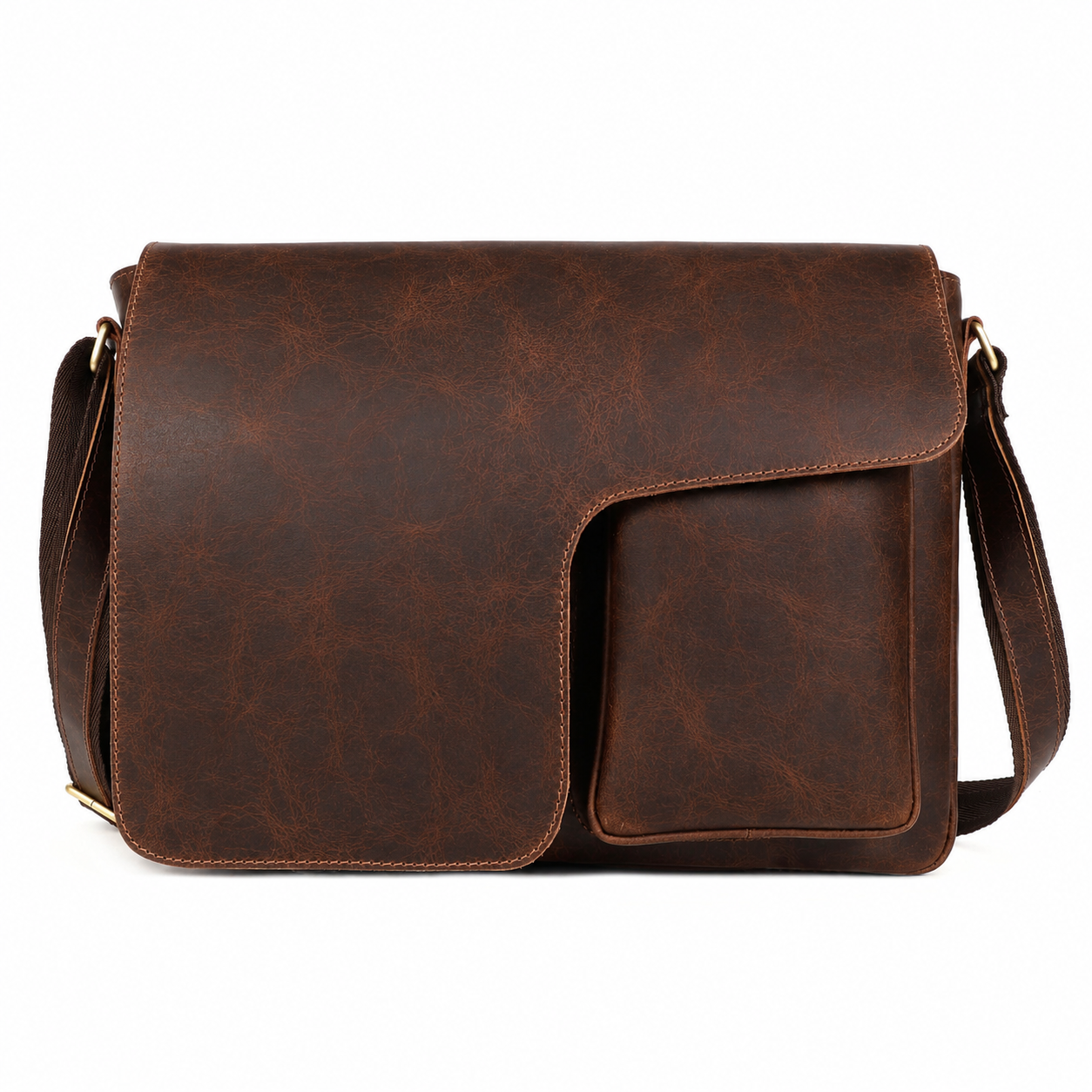 Leo Buffalo Leather Messenger Bag