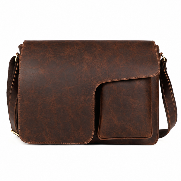 Vintage Buffalo Leather Messenger Bag