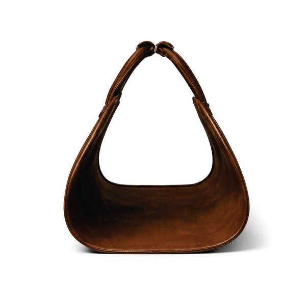 Vintage Brown Leather Firewood Carrier