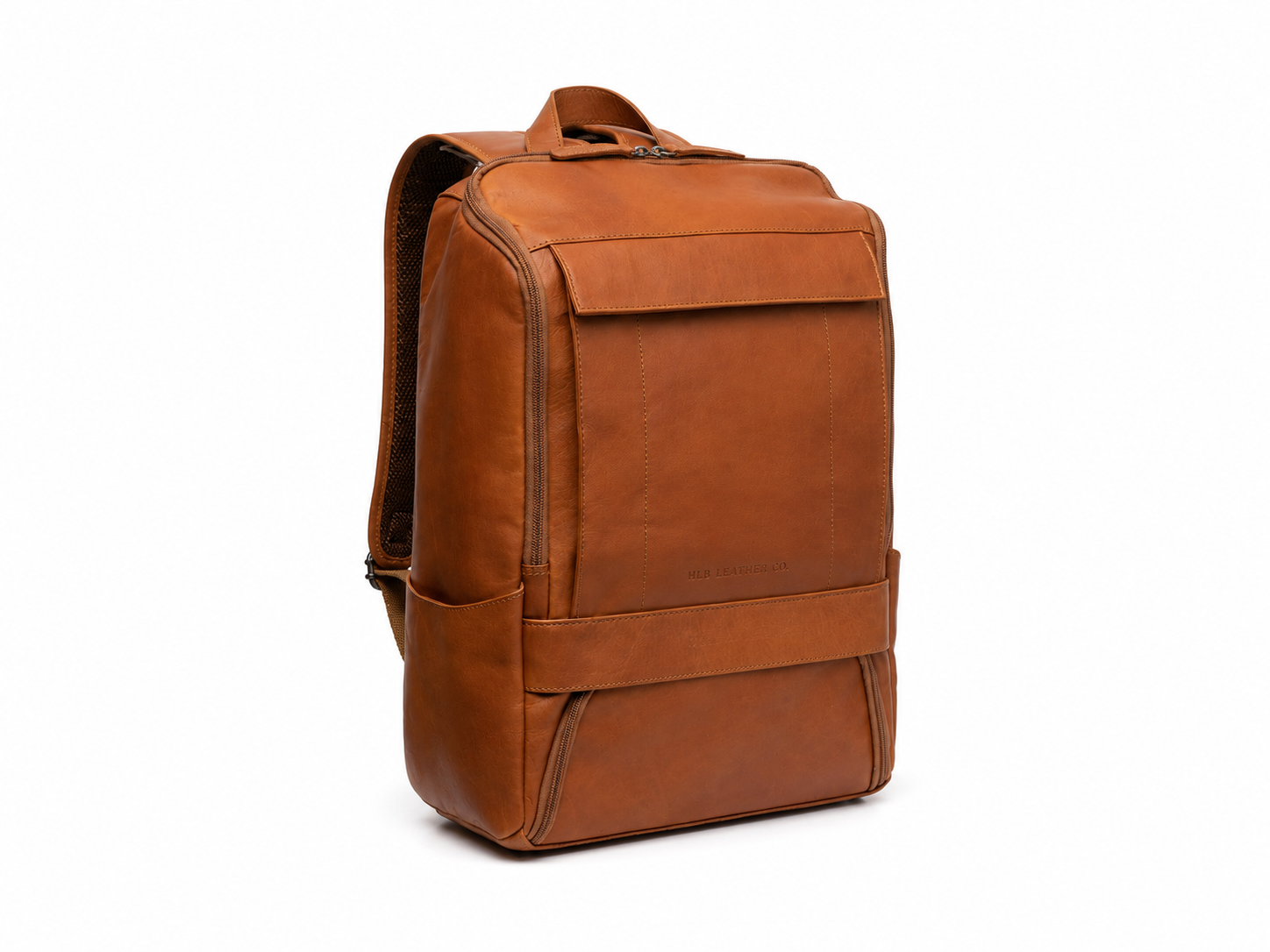 Leather Laptop Backpack Cognac Rich