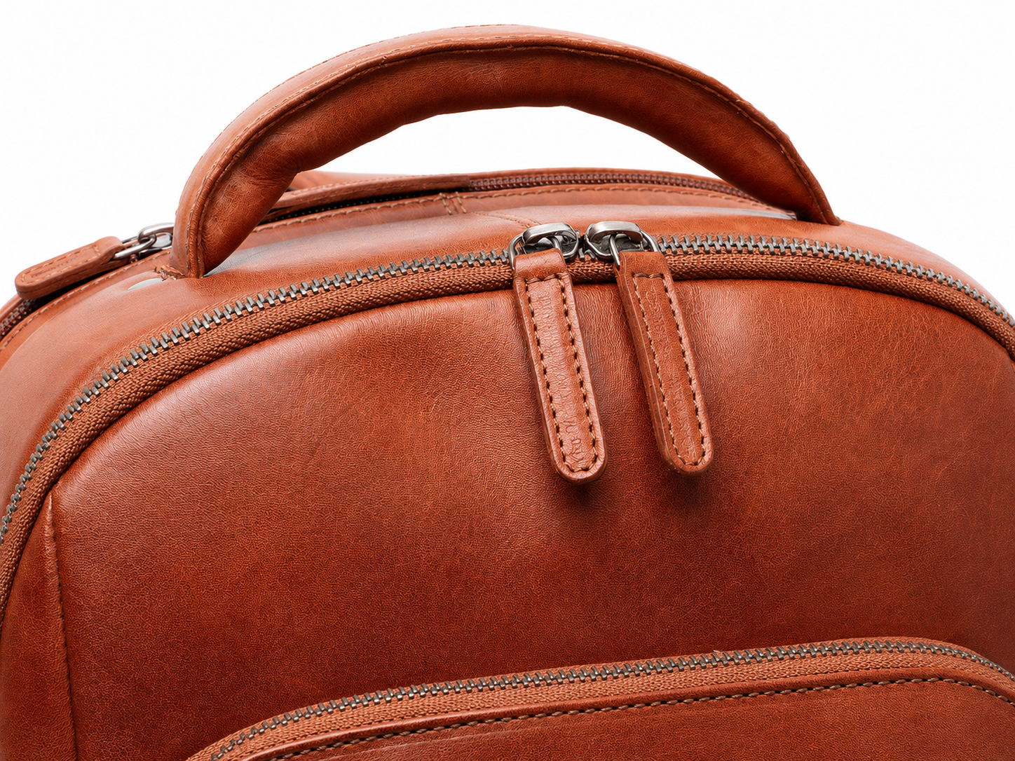 Leather Laptop Backpack Cognac Maggiore