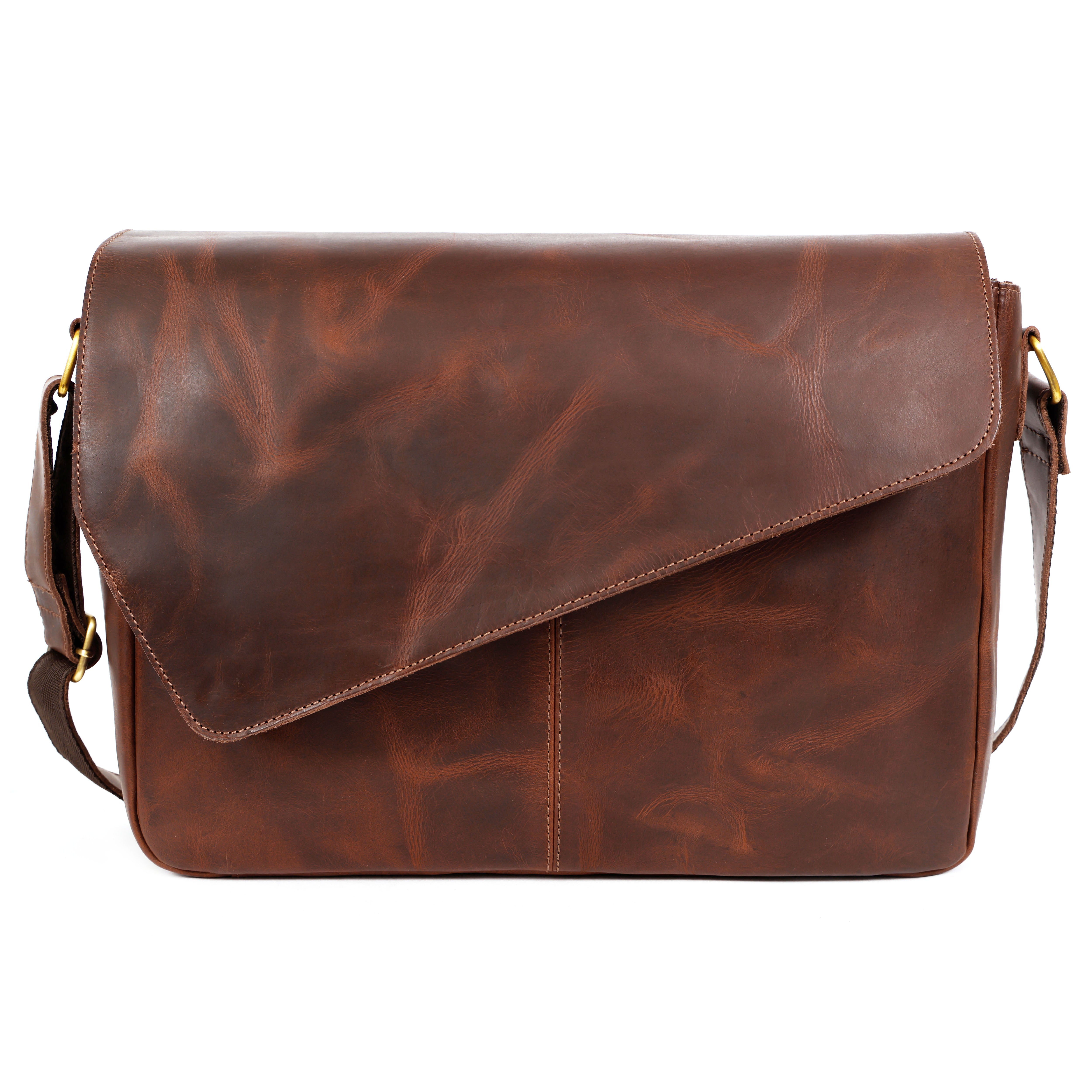 Opal Full-Grain Buffalo Leather Messenger Bag – Handmade Work & Travel Satchel