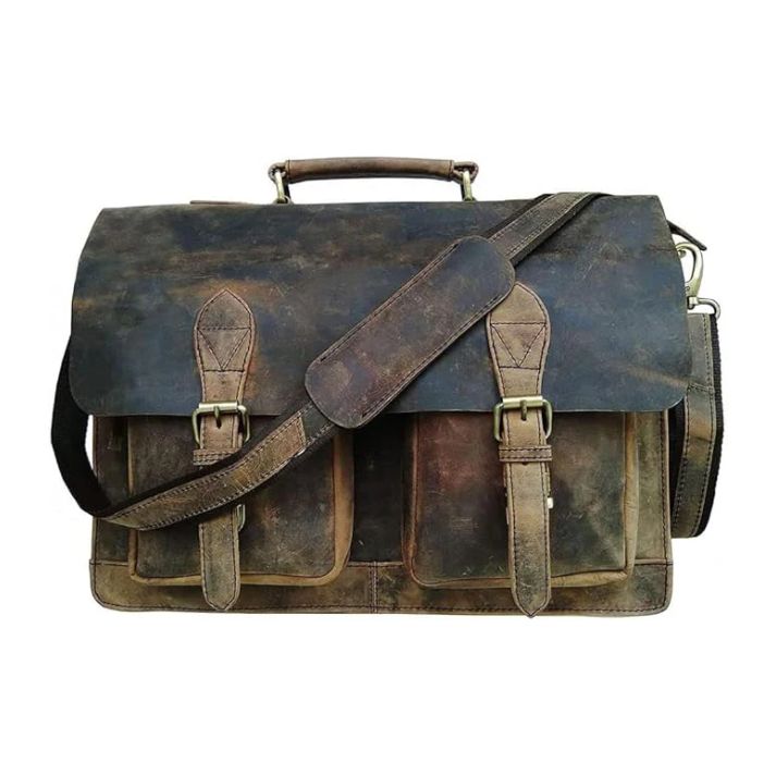 Full-Grain Buffalo Leather Messenger Bag
