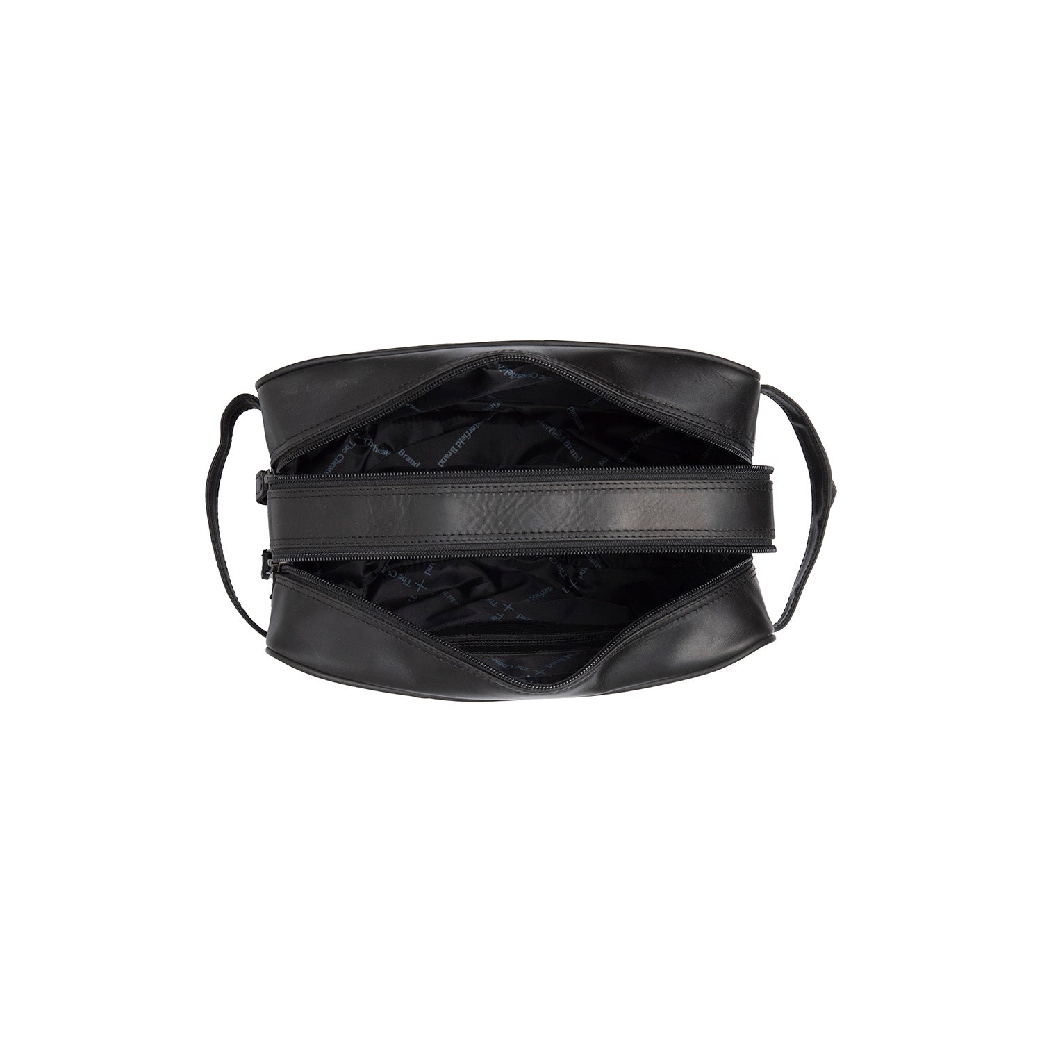 Black Wax Pull-Up Leather Toiletry Bag – Compact Travel Dopp Kit