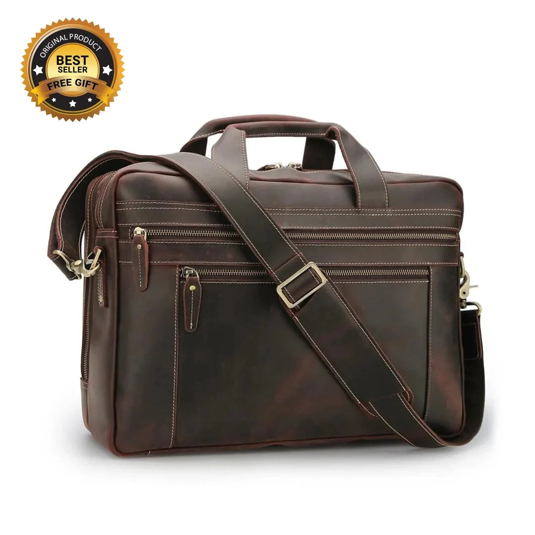 California Buffalo Leather Briefcase Bag