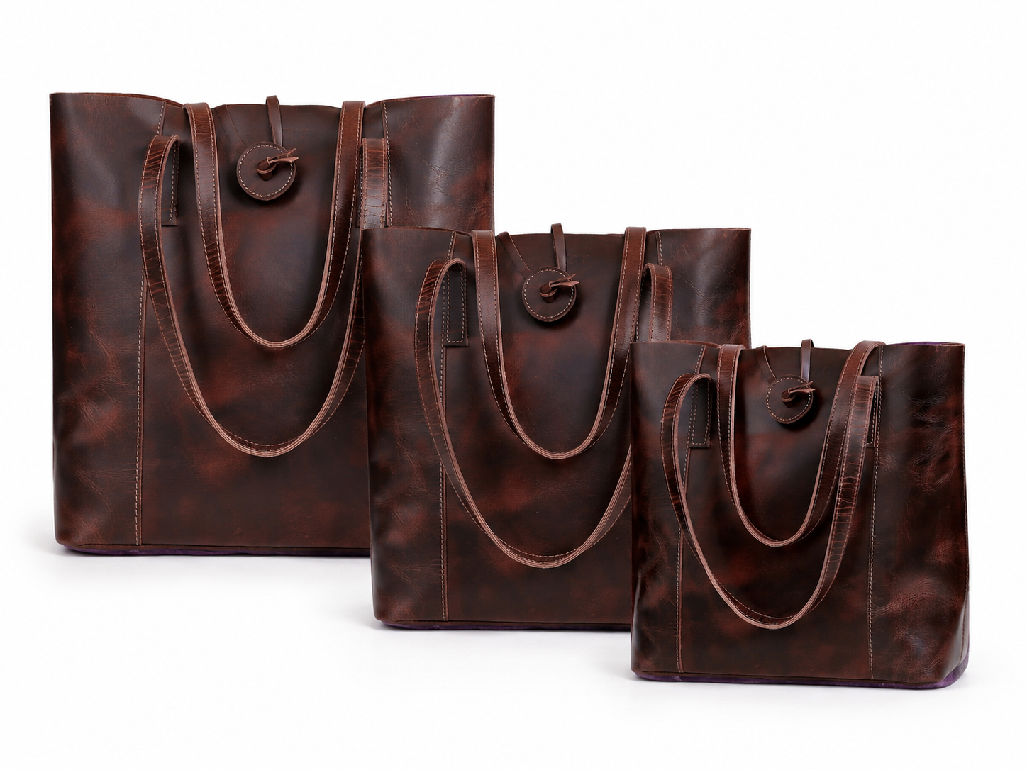 HLB Leather Bag Combo - Burgundy