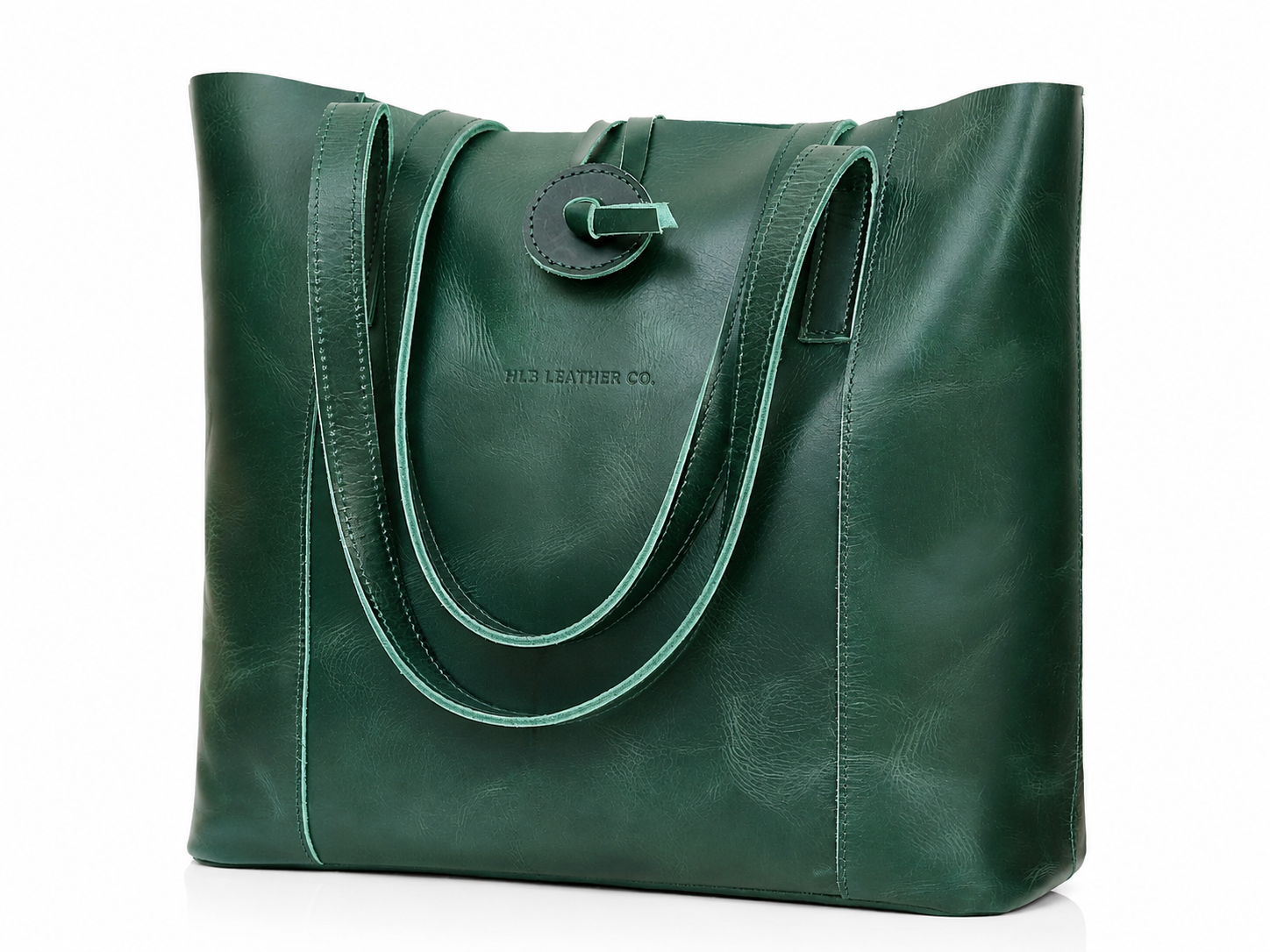 HLB Buffalo Leather Tote Bag - Green