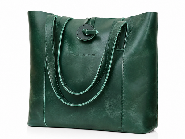 HLB Buffalo Leather Tote Bag - Green
