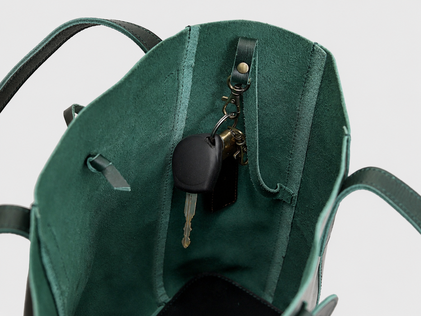 HLB Buffalo Leather Tote Bag - Green