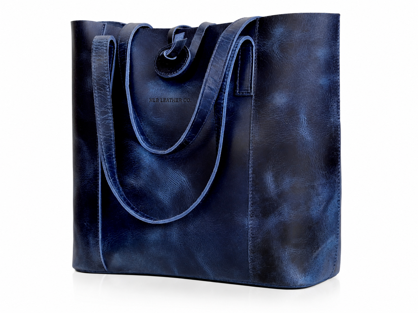 HLB Leather Tote Bag - Blue