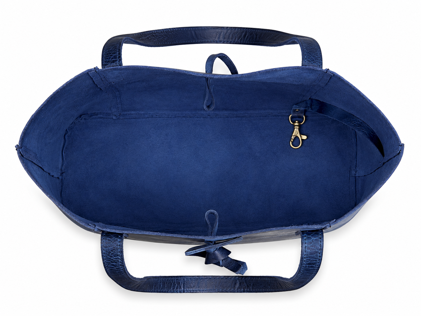 HLB Leather Tote Bag - Blue