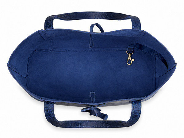HLB Leather Tote Bag - Blue