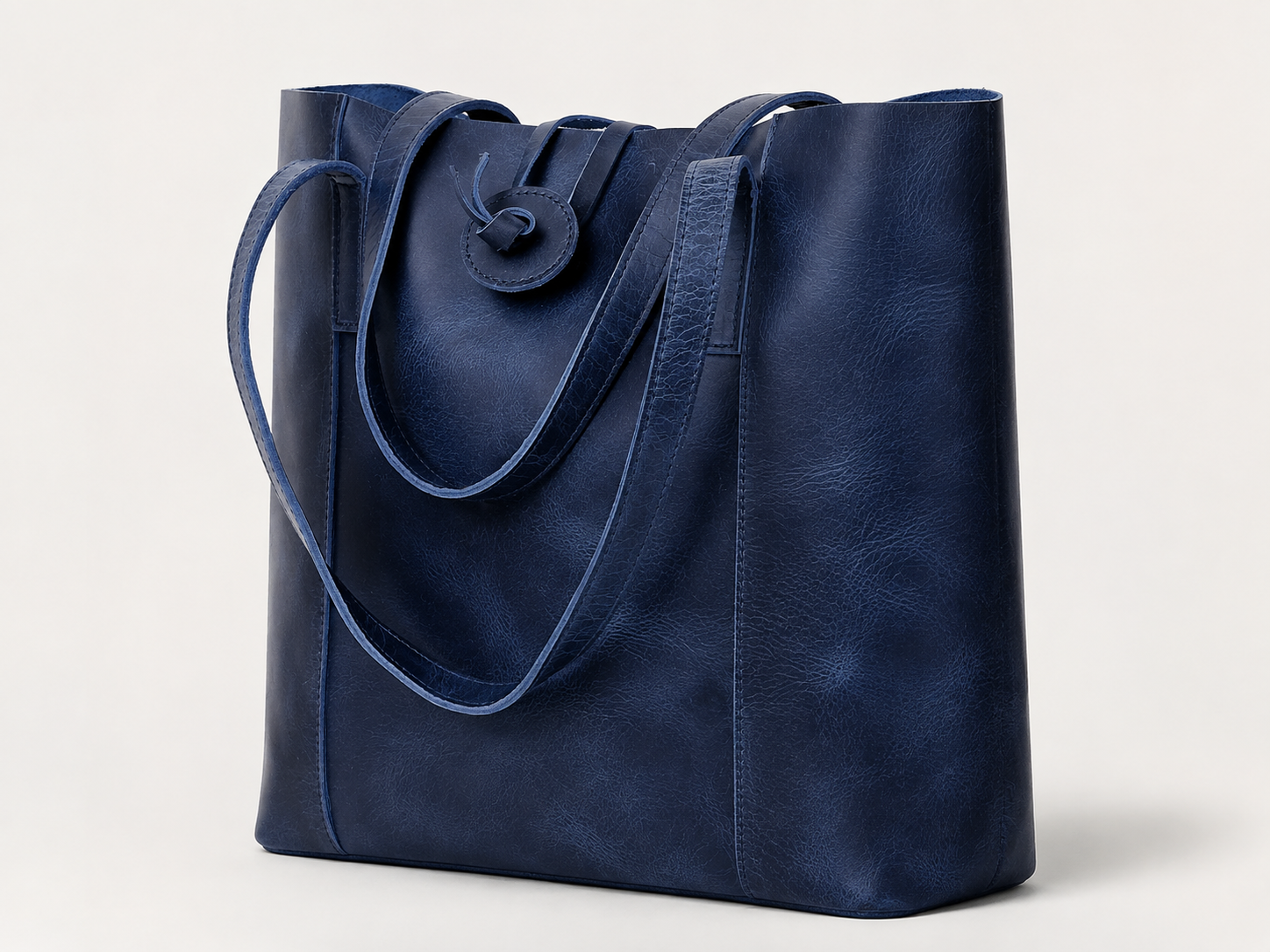 HLB Leather Tote Bag - Blue