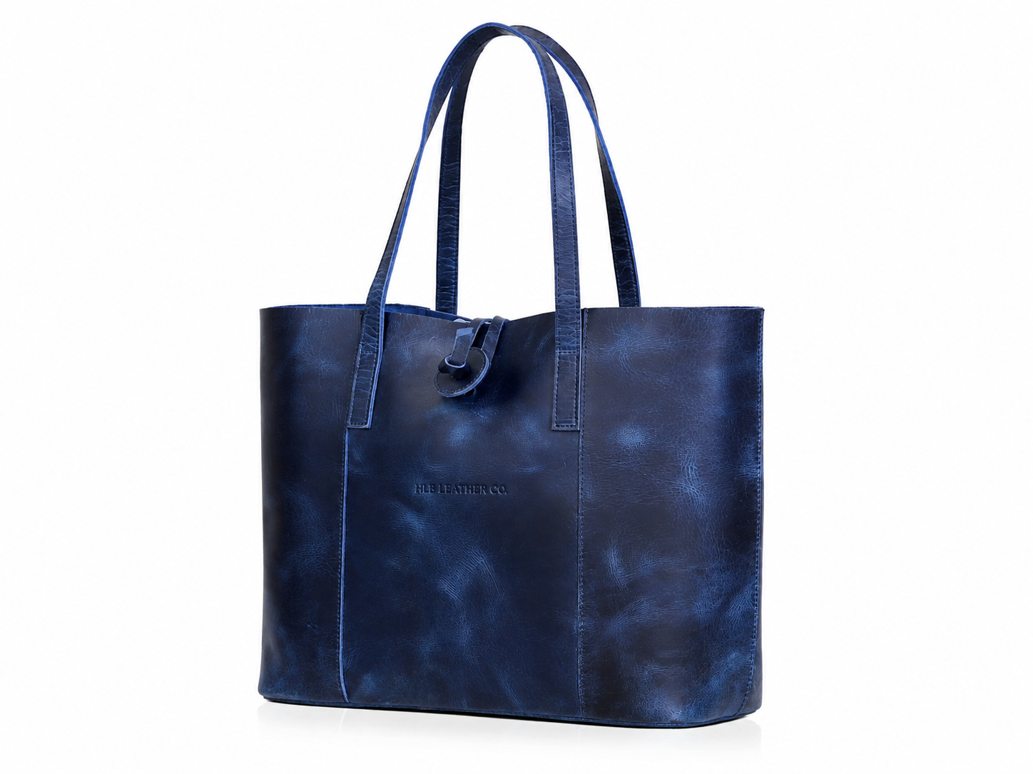 HLB Leather Tote Bag - Blue