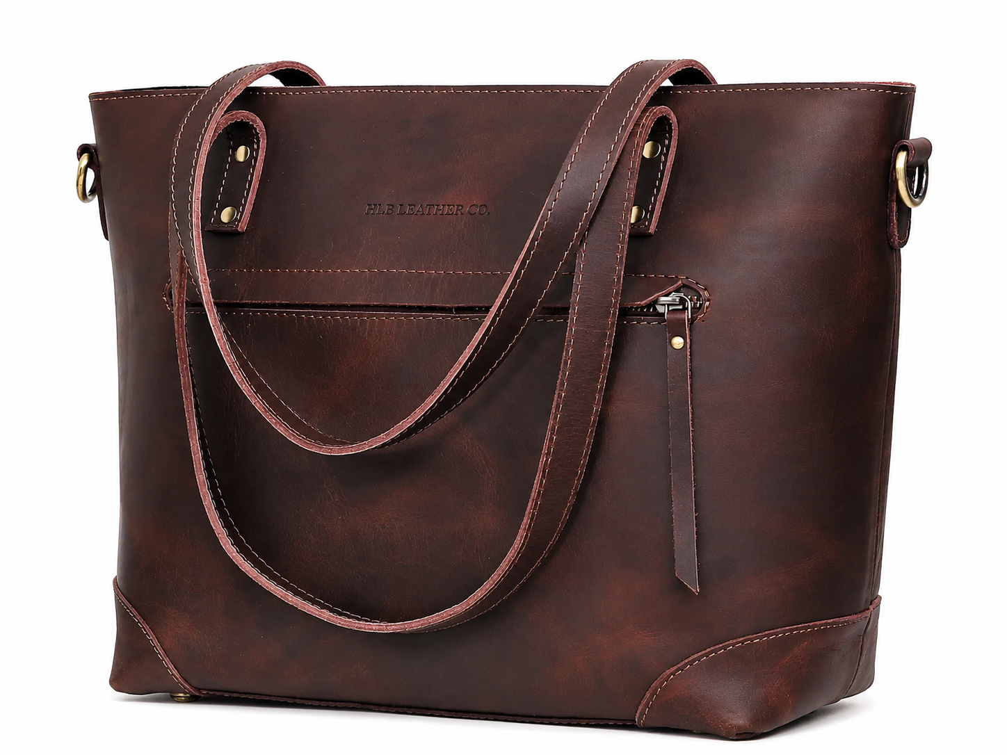 Buffalo Leather Tote Bag Combo - Brown