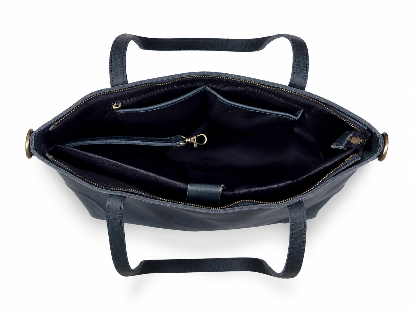 Buffalo Leather Tote Bag - Navy