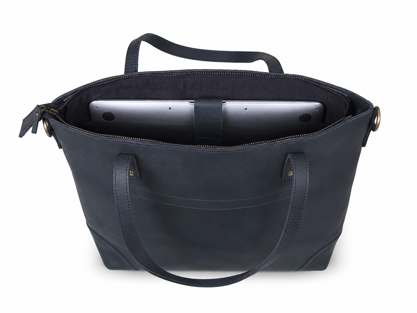 Buffalo Leather Tote Bag - Navy