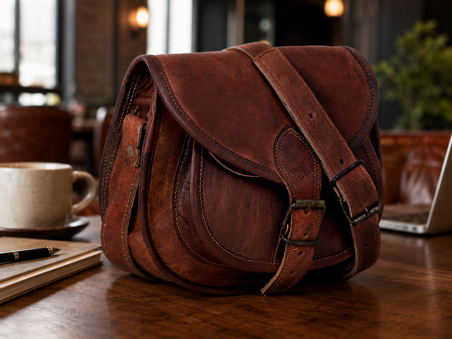 Allison Women's Leather Crossbody Bag – Handmade Vintage Messenger Purse