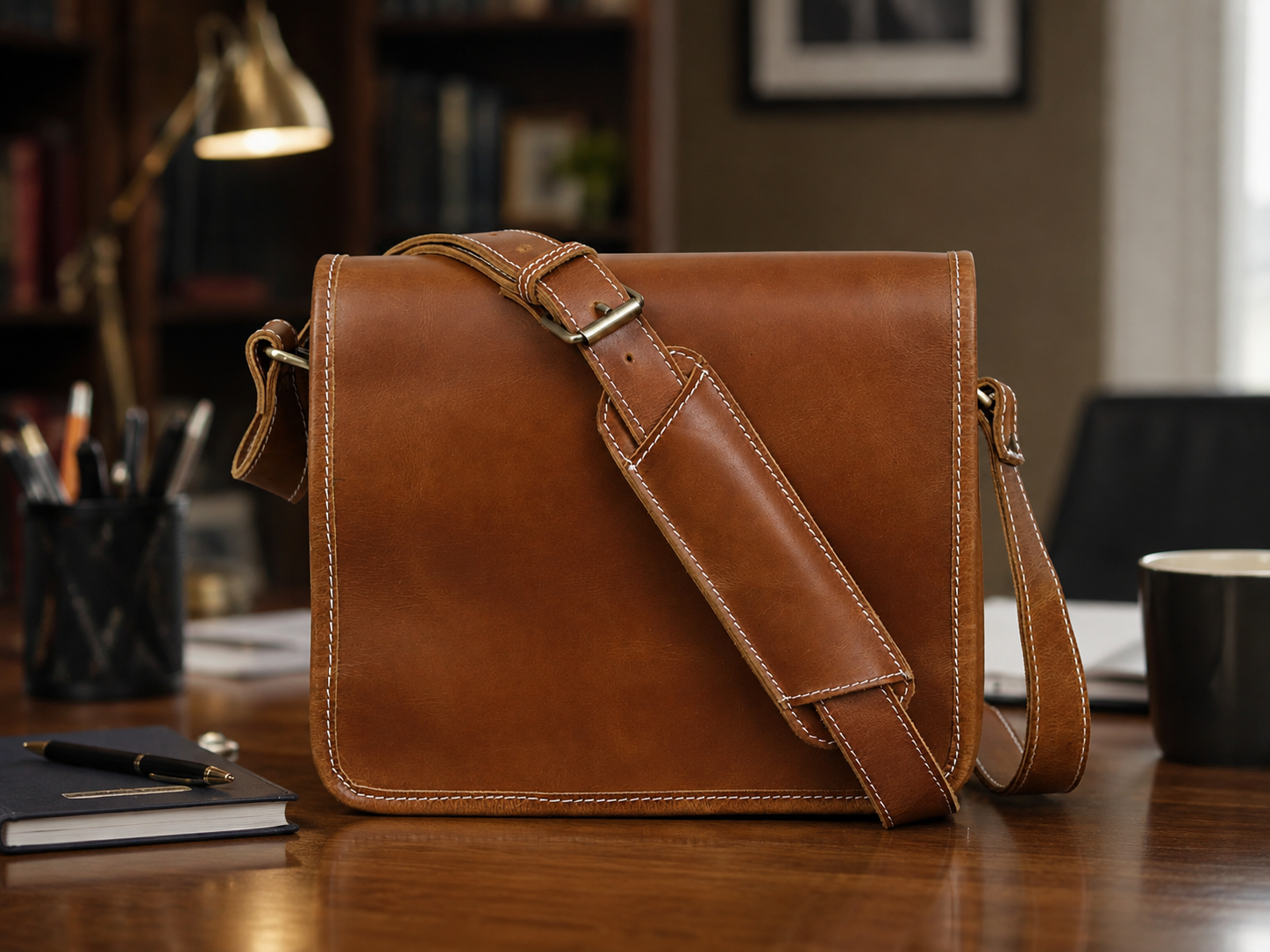 Georgia Vintage Leather Crossbody Satchel – 10.5" Tablet Shoulder Bag
