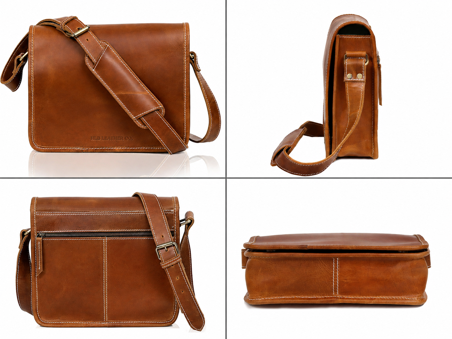 Georgia Vintage Leather Crossbody Satchel – 10.5" Tablet Shoulder Bag