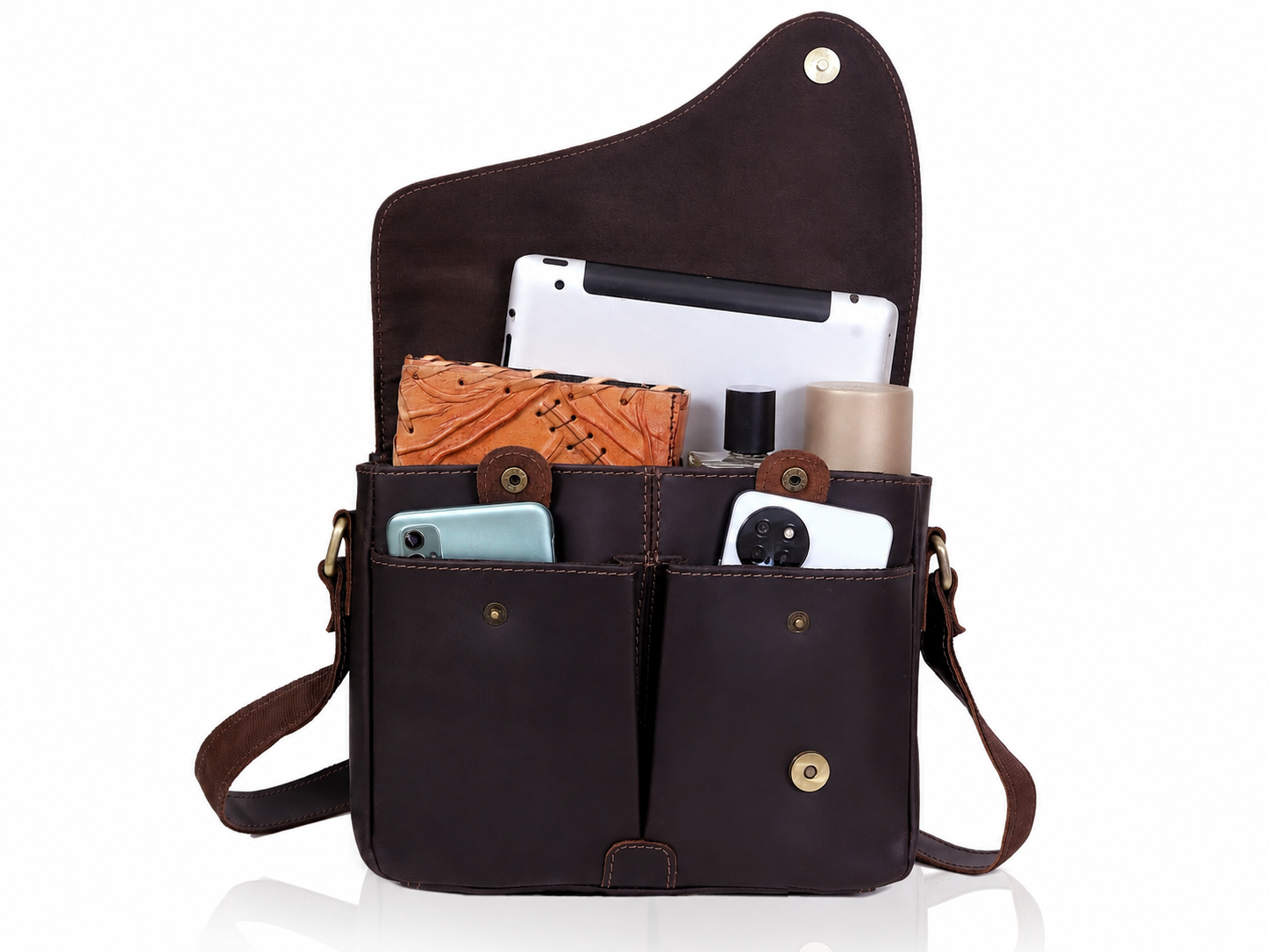 Gracy Full-Grain Buffalo Leather Crossbody Bag – Compact Everyday Shoulder Purse