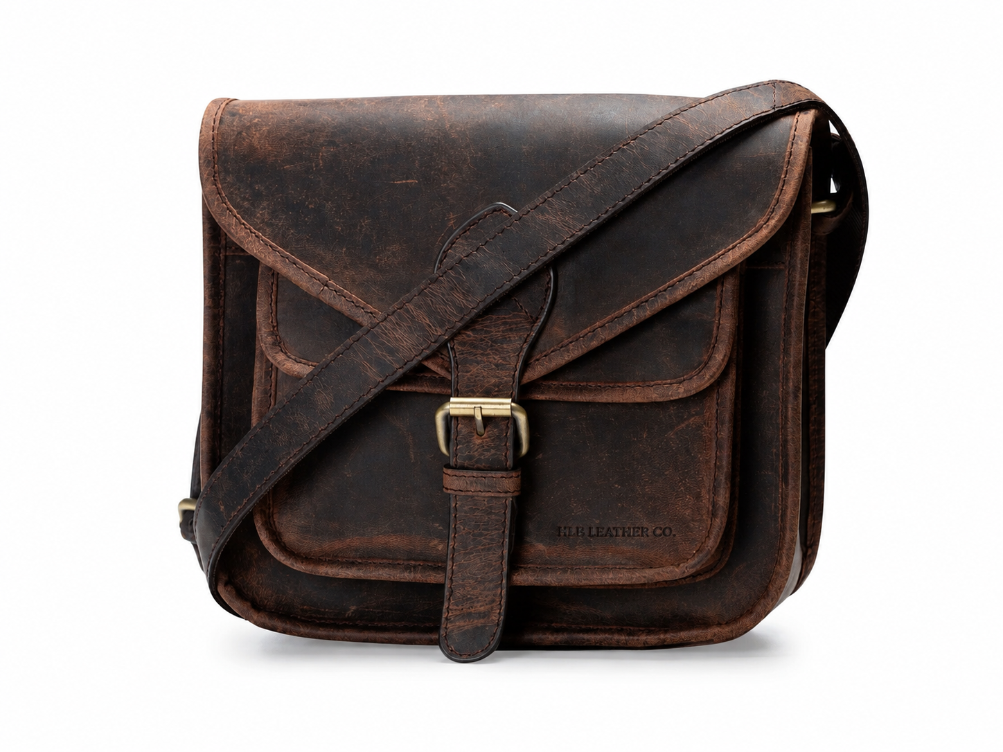 Sedona Vintage Brown Leather Crossbody Bag – Full-Grain Buffalo Shoulder Satchel