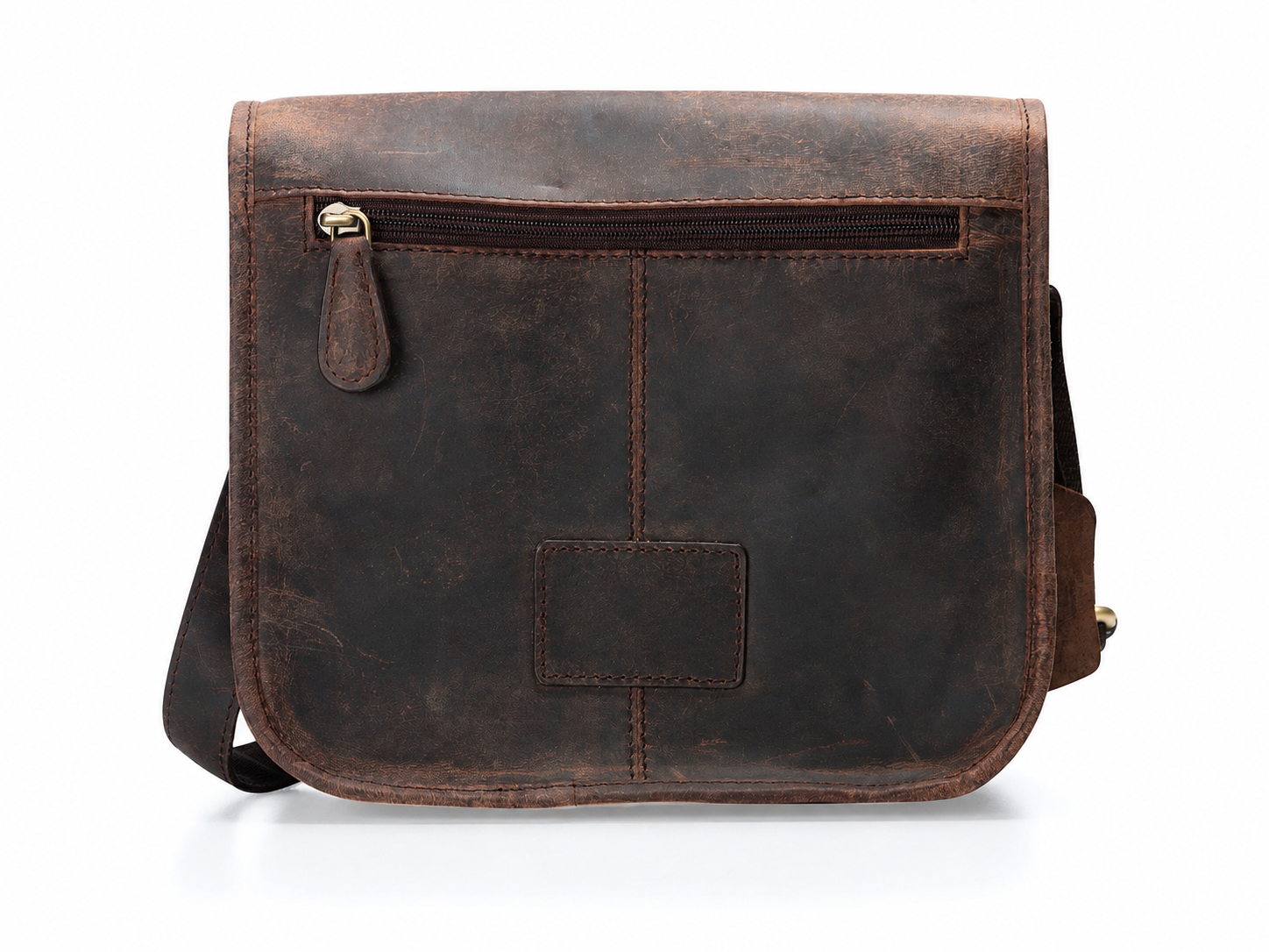 Sedona Vintage Brown Leather Crossbody Bag – Full-Grain Buffalo Shoulder Satchel