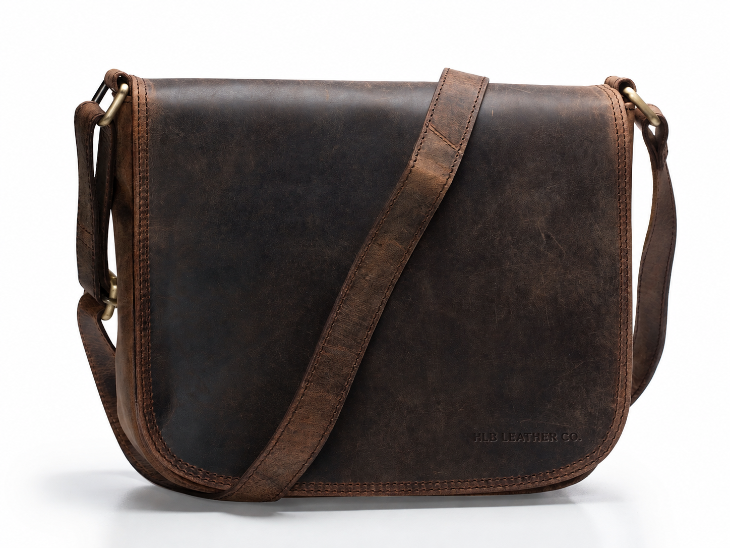 Shanti Vintage Chocolate Brown Leather Crossbody Bag – Medium Everyday Shoulder Purse