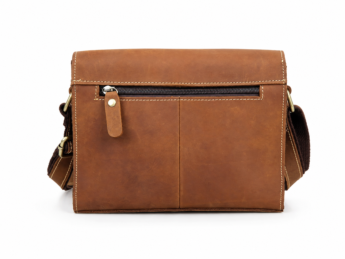Minimalist Full-Grain Leather Crossbody Satchel – iPad Mini Messenger Bag