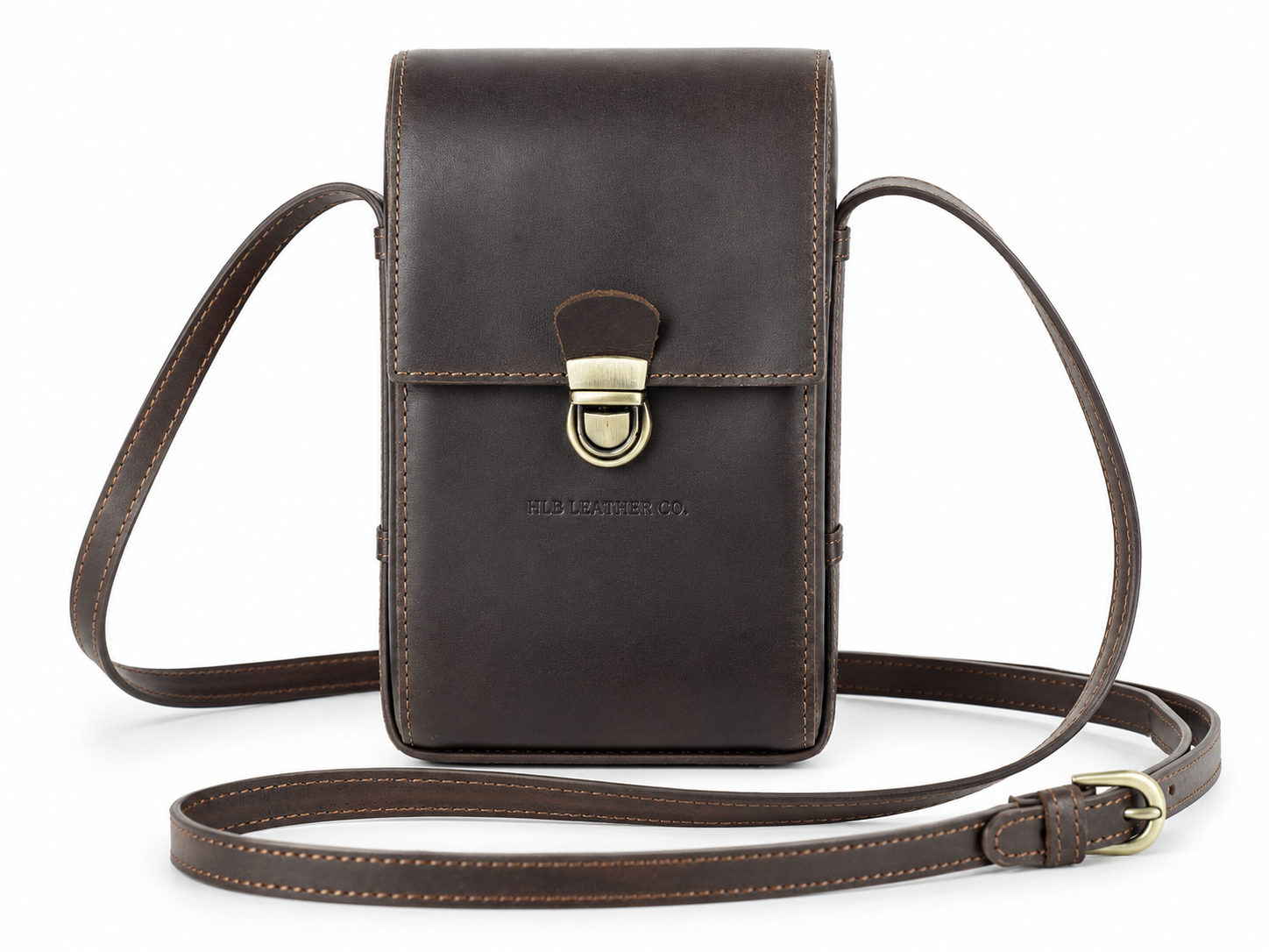 Women's Mini Full-Grain Leather Crossbody Bag – Slim Phone Shoulder Purse