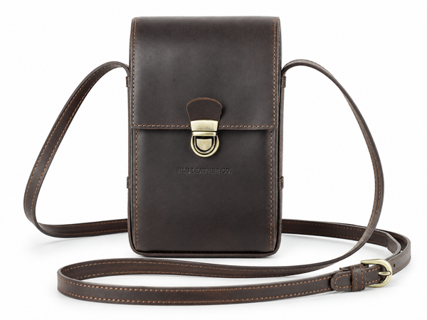 Women's Mini Full-Grain Leather Crossbody Bag – Slim Phone Shoulder Purse