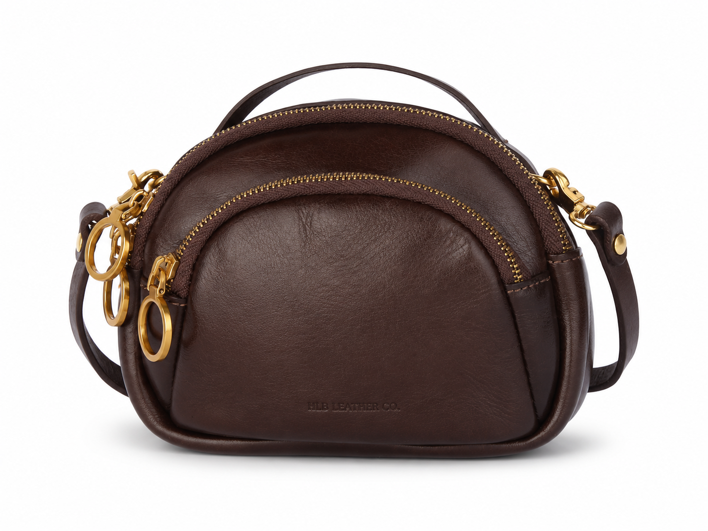 Vegetable-Tanned Leather Mini Crossbody Bag – Compact Everyday Shoulder Purse