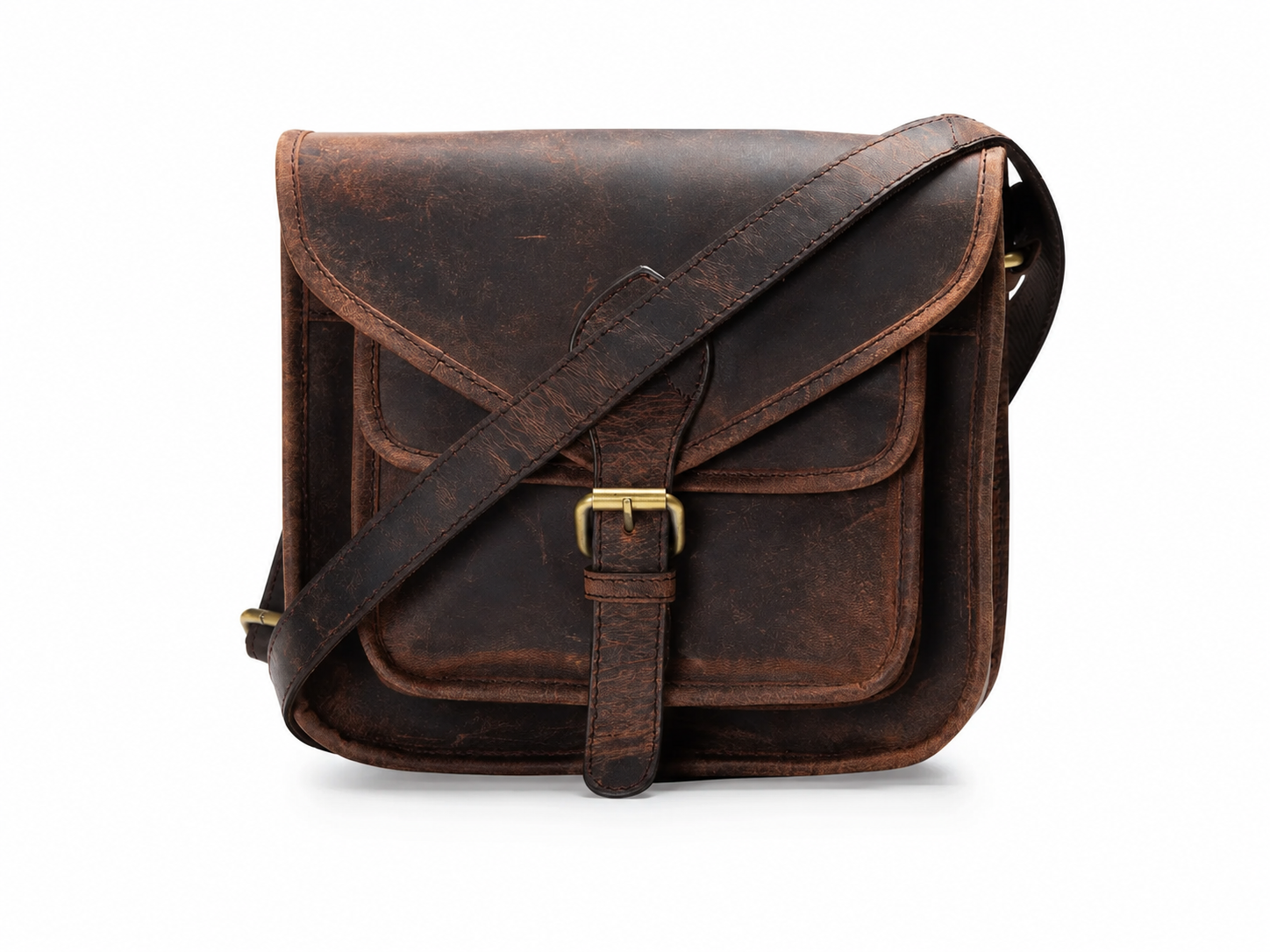 Sedona Vintage Buffalo Leather Crossbody Bag – Compact Everyday Satchel