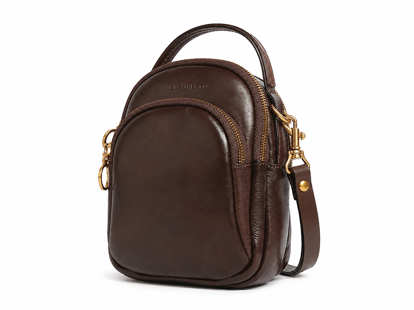 Soft Vegetable-Tanned Leather Crossbody Bag – Multi-Compartment Everyday Purse