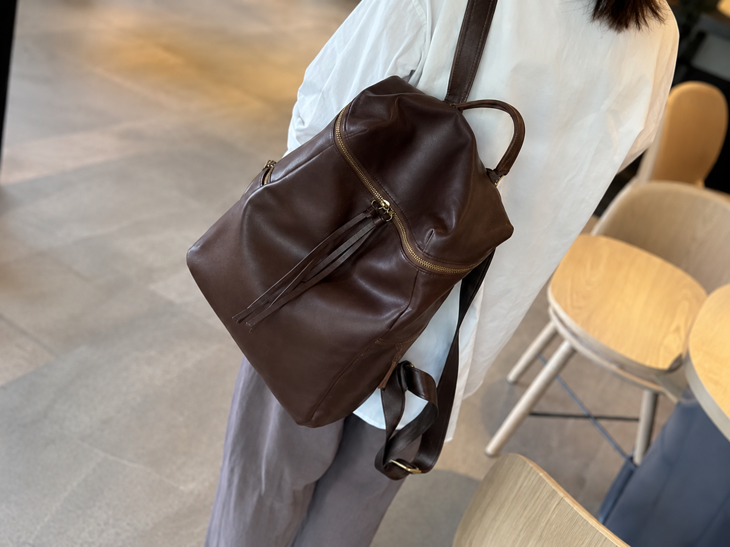 Full Grain Leather Women Backpack, Handmade Backpack Purse, Cow Leather Backpack for School
