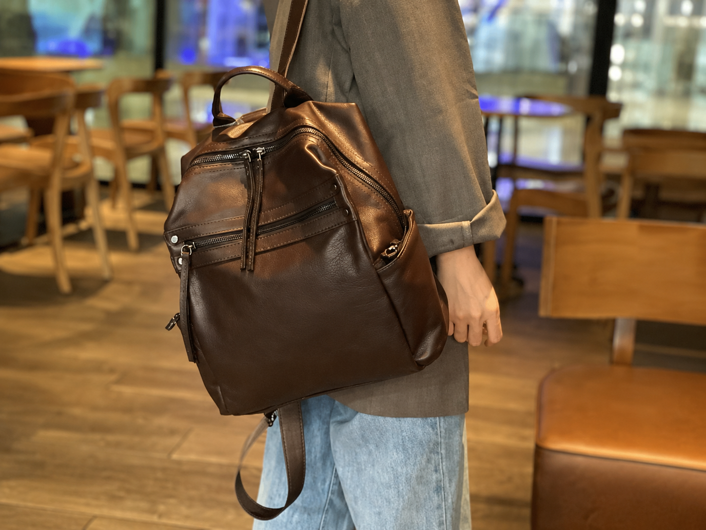 Women's Genuine Leather Backpacks, Best Leather Backpack for School, Full Grain Leather