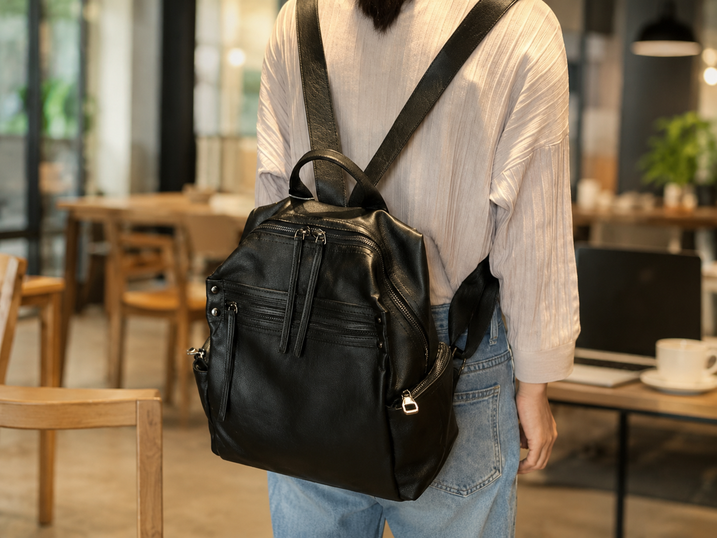 Women's Genuine Leather Backpacks, Best Leather Backpack for School, Full Grain Leather